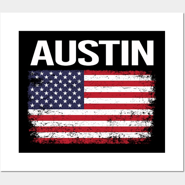 The American Flag Austin Wall Art by flaskoverhand